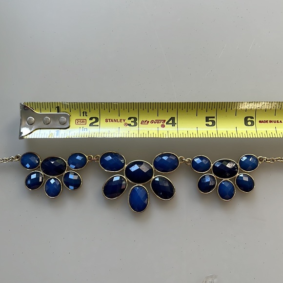 Charming Charlie statement necklace, 2-tones of blue jewels, gol… - Picture 4 of 6